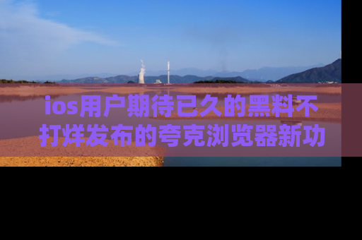ios用户期待已久的黑料不打烊发布的夸克浏览器新功能上线啦!