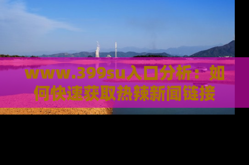 www.399su入口分析:如何快速获取热辣新闻链接